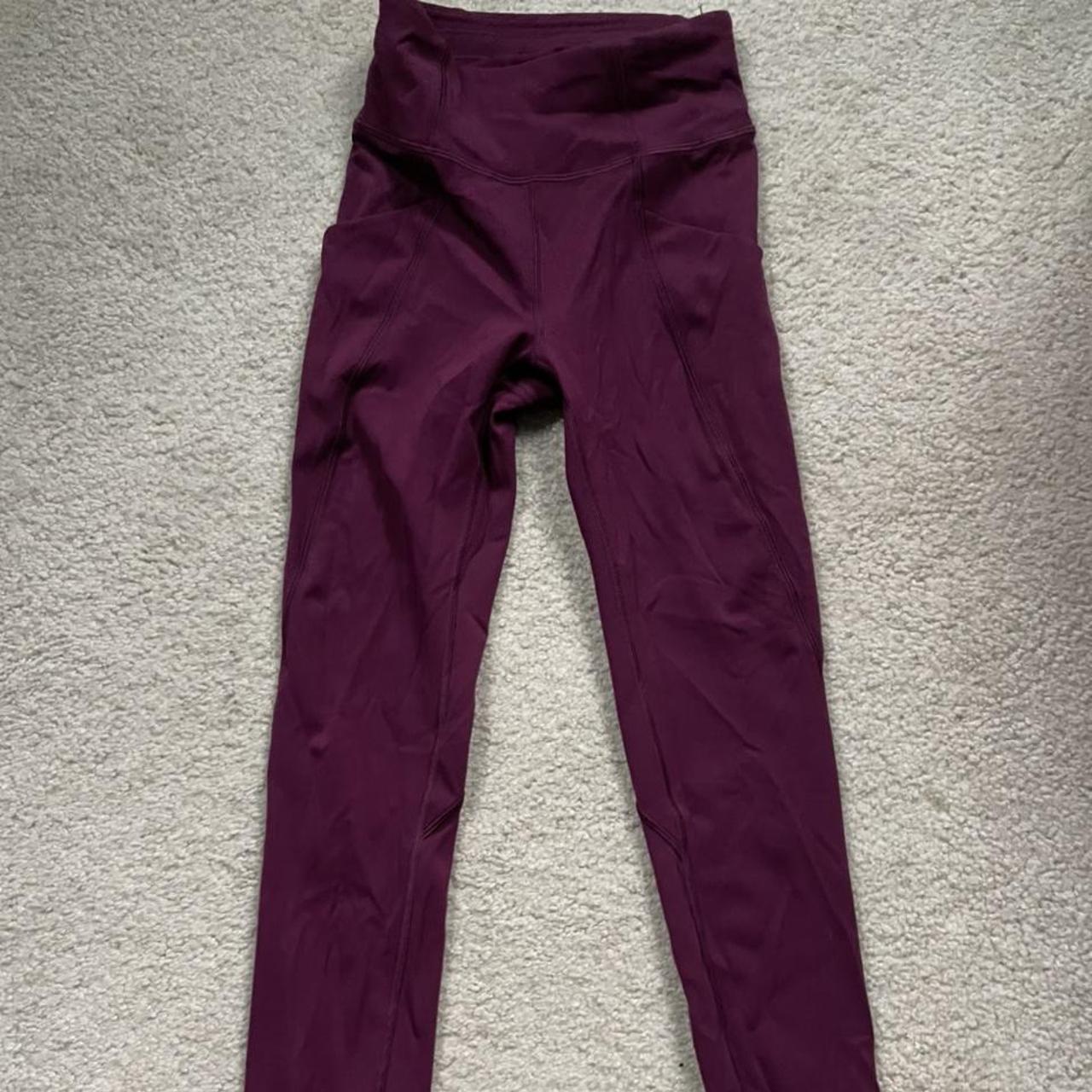 purple/maroon swift speed lululemon leggings size 2... - Depop