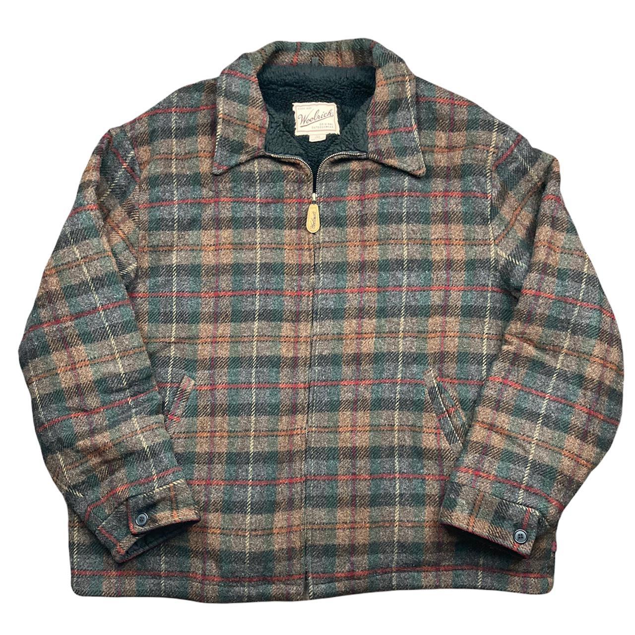 Woolrich wool plaid Sherpa lined zip up coat with... - Depop