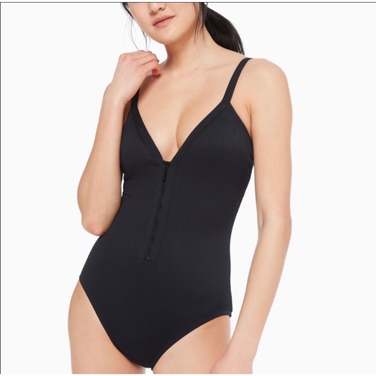 Kate Spade Marco Island Black Ribbed One Piece Depop