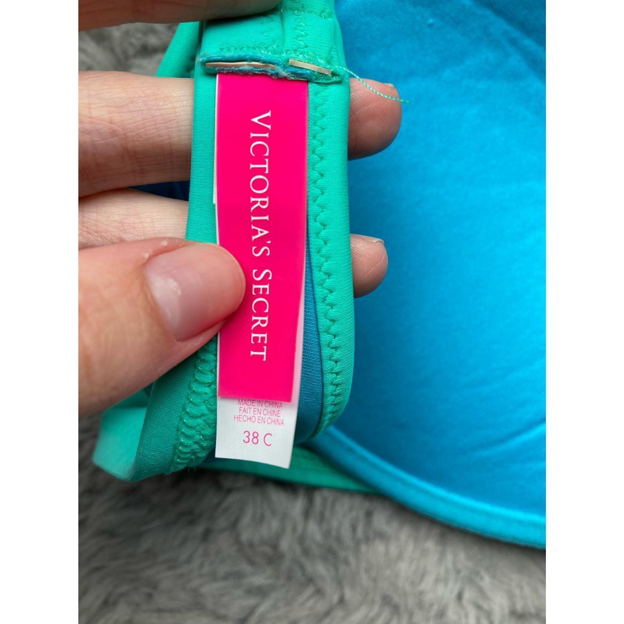 Victoria's Secret Women's Green and Blue Bikini-and-tankini-tops | Depop