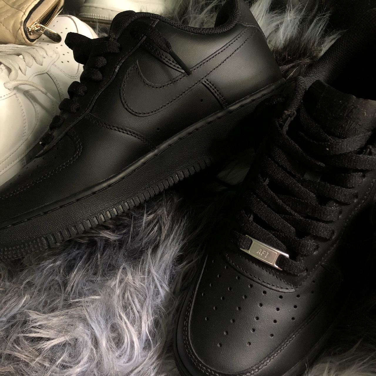 Black nike af1 US mens9 Worn twice $110 or swaps... - Depop