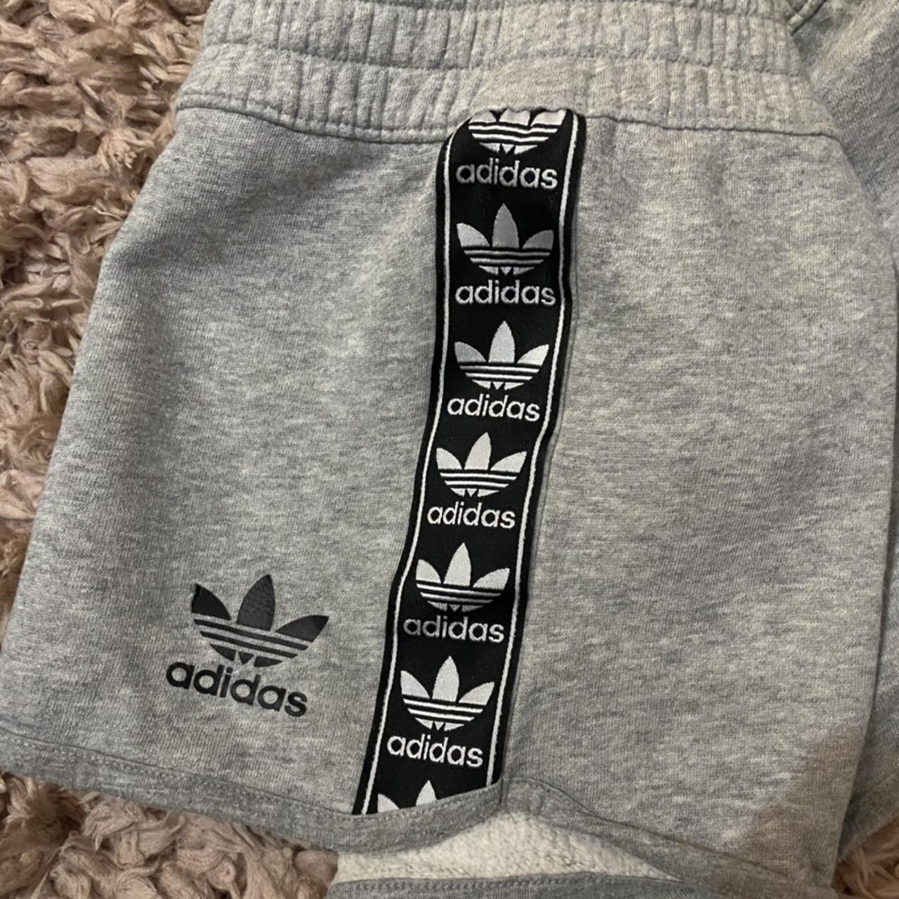 Adidas originals tape hotsell shorts grey