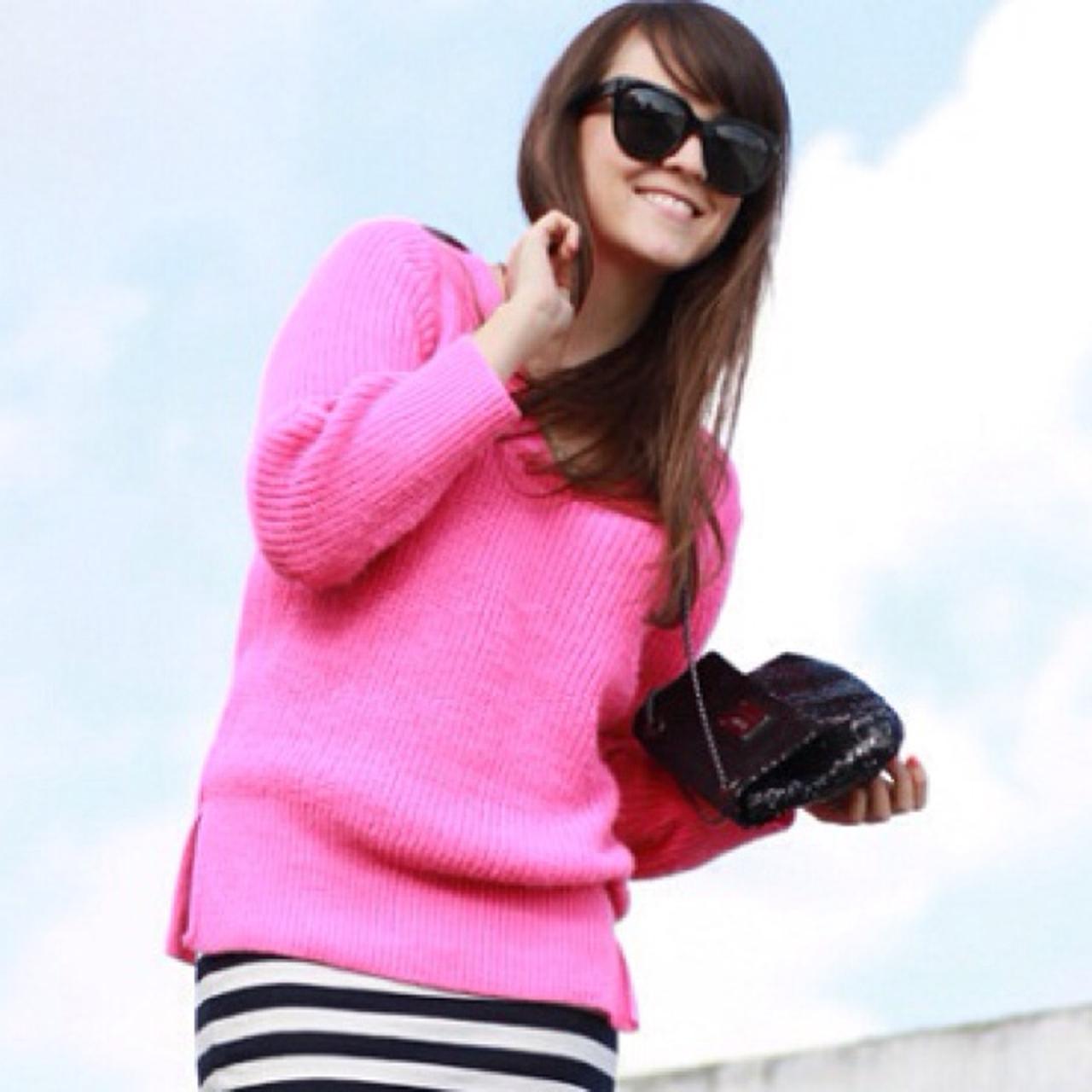 zara hot pink sweater