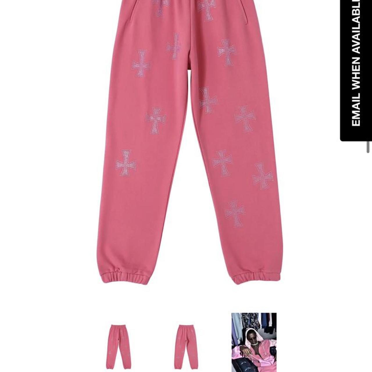 brand-new pink rhinestone unknown London joggers.... - Depop