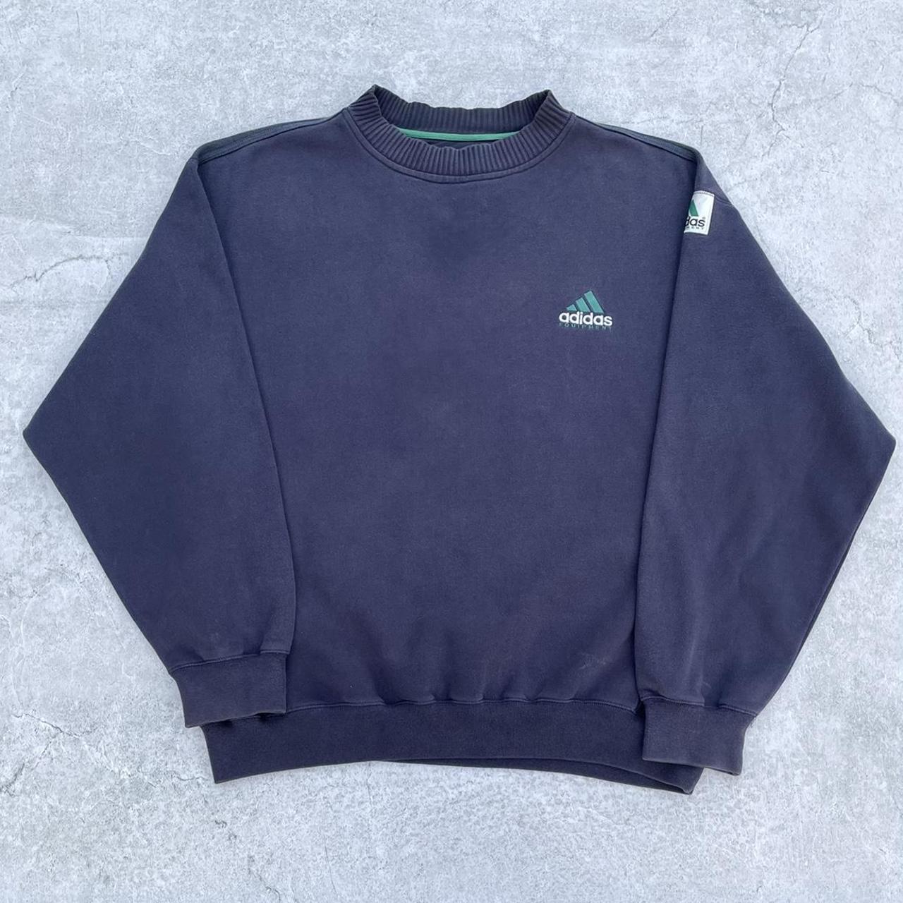 Vintage Adidas Equipment Navy Sweatshirt Size on... - Depop