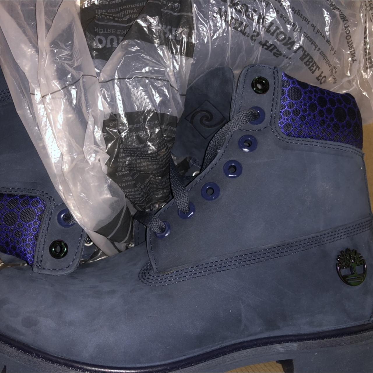 Blue store suede timbs