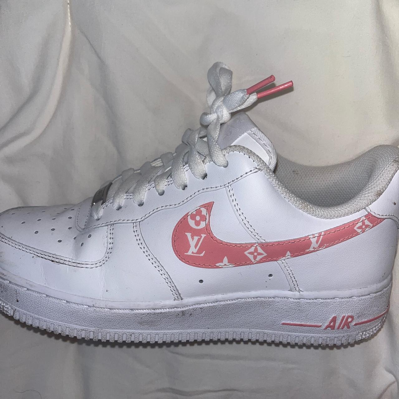 Custom Nike Air Force Ones Louis Vuitton x - Depop