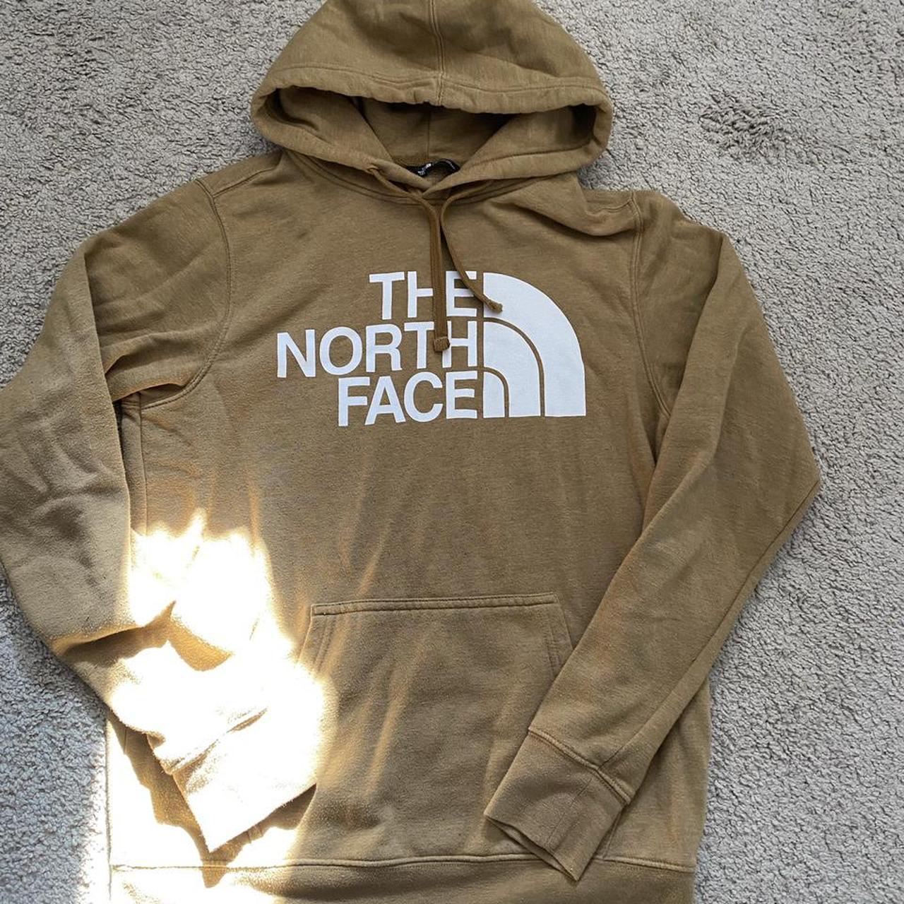 tan north face hoodie