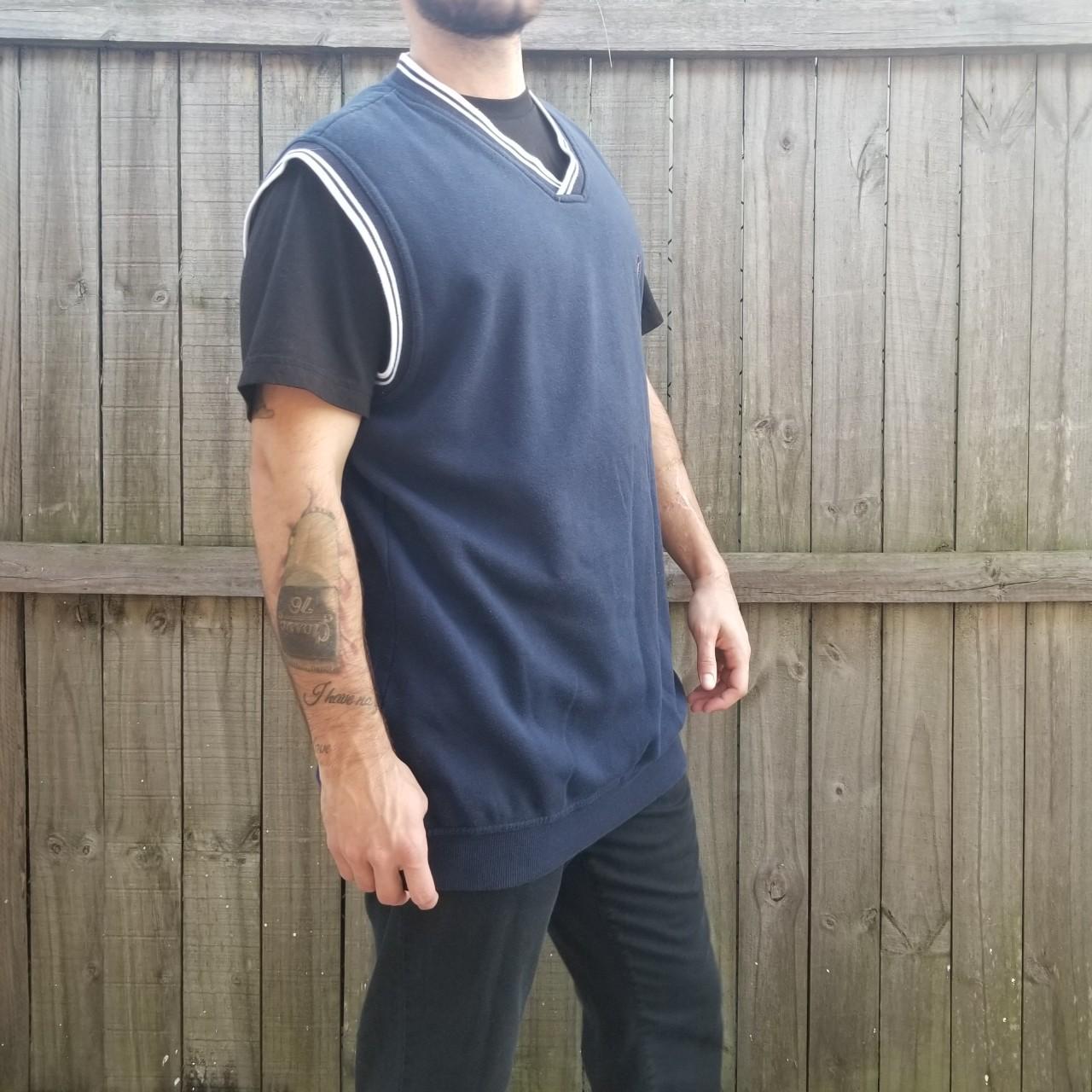 Vintage Bugle Boy sweater vest Navy blue with white... Depop