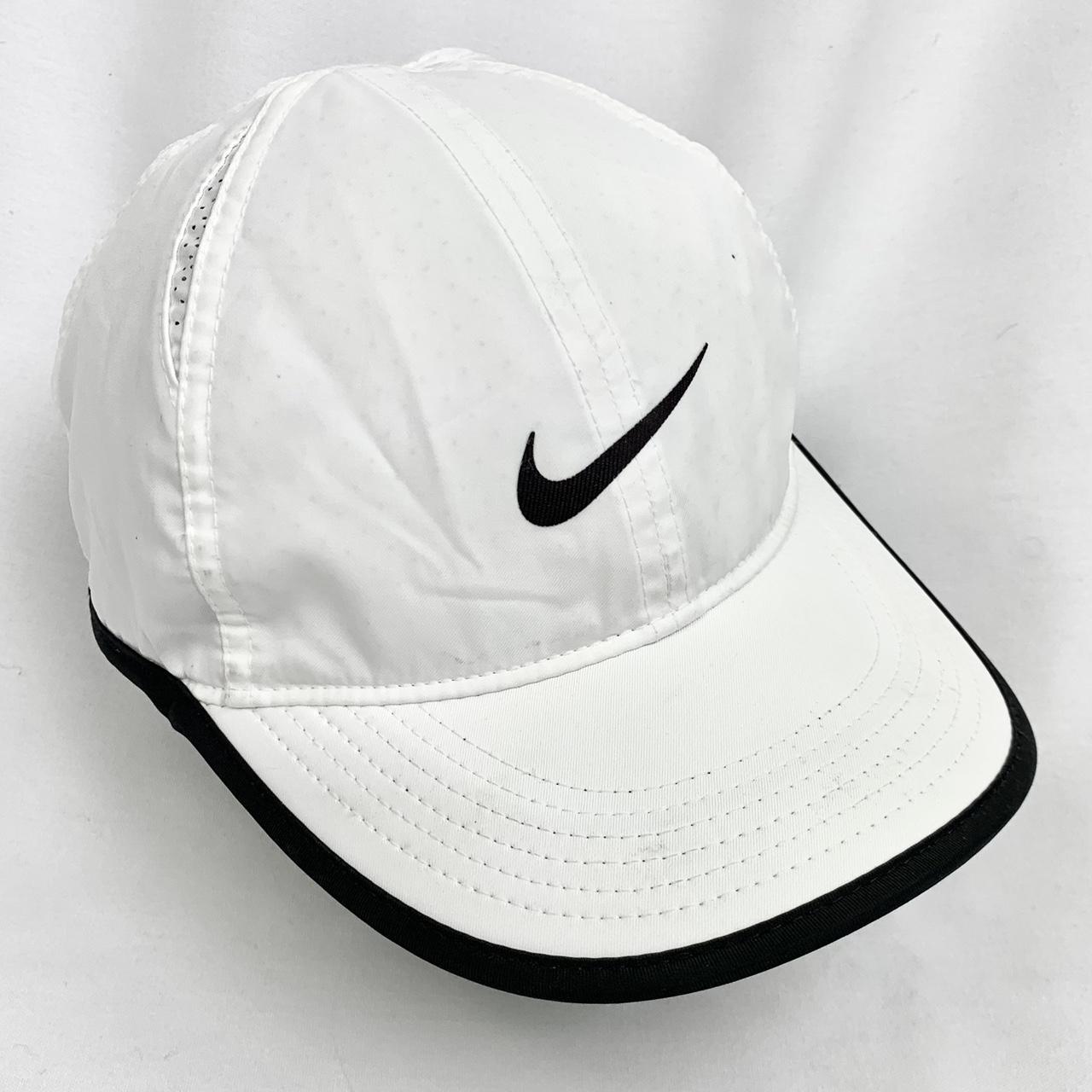 Vintage Nike dri fit white and black cap / hat /... - Depop