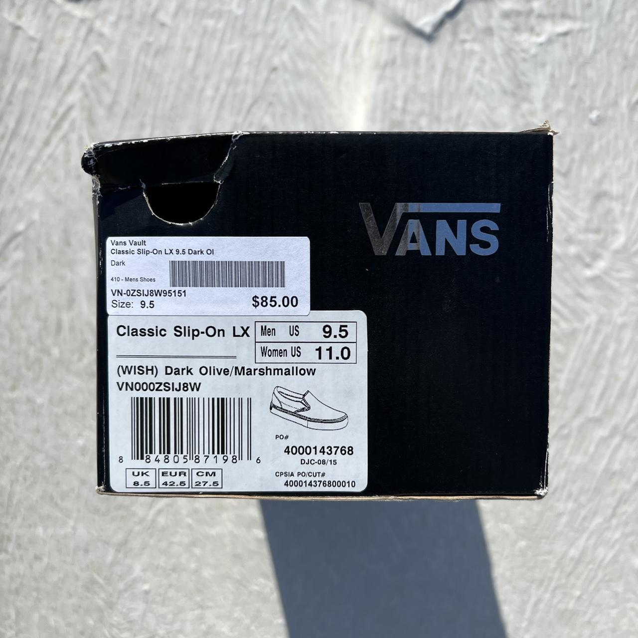 Vans 2025 size label