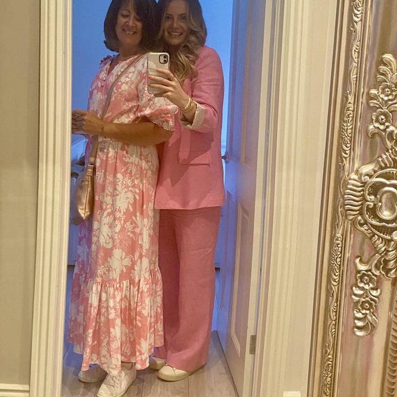 Zara Women's Pink Suit Depop