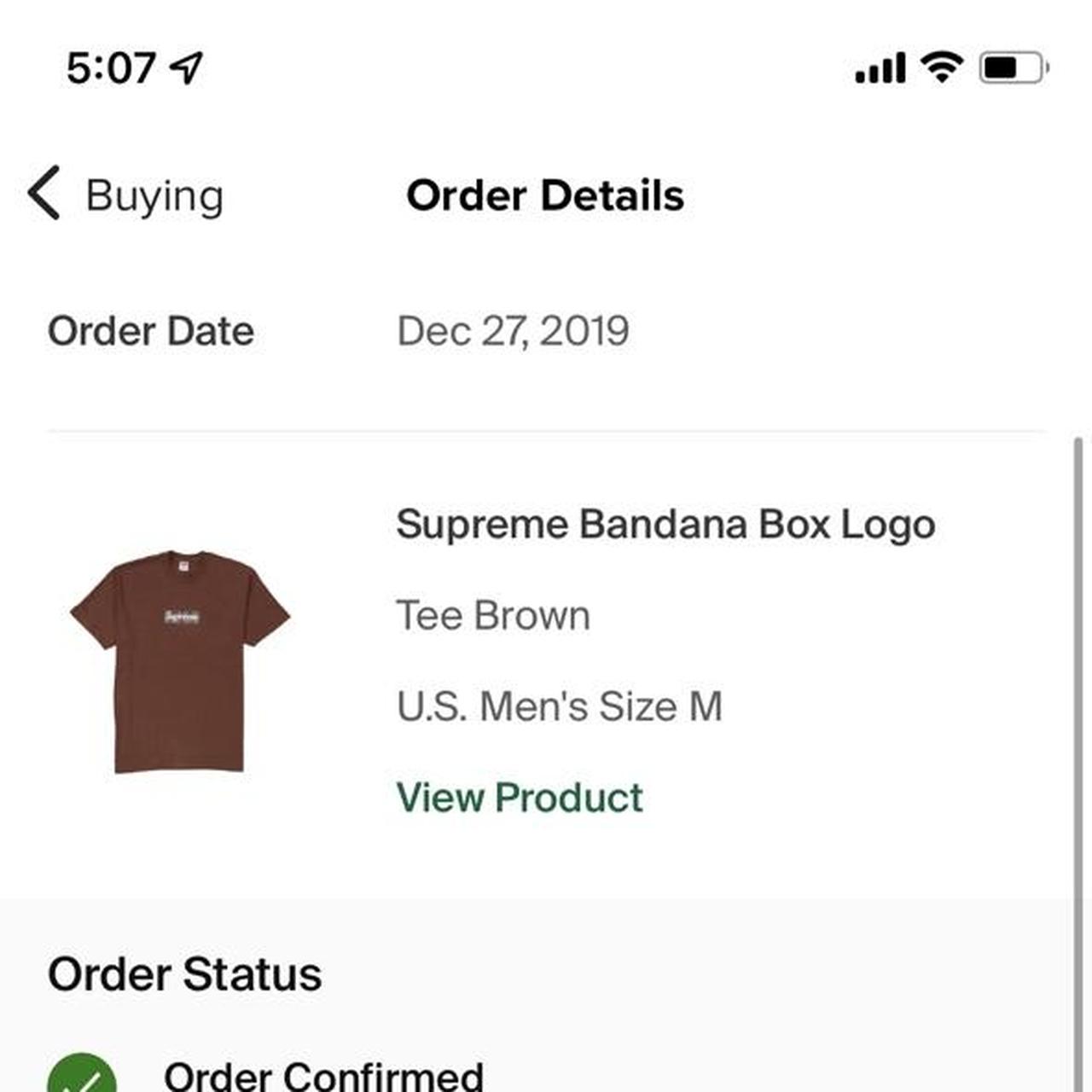 Supreme Bandana Box Logo tee brown size Medium... - Depop