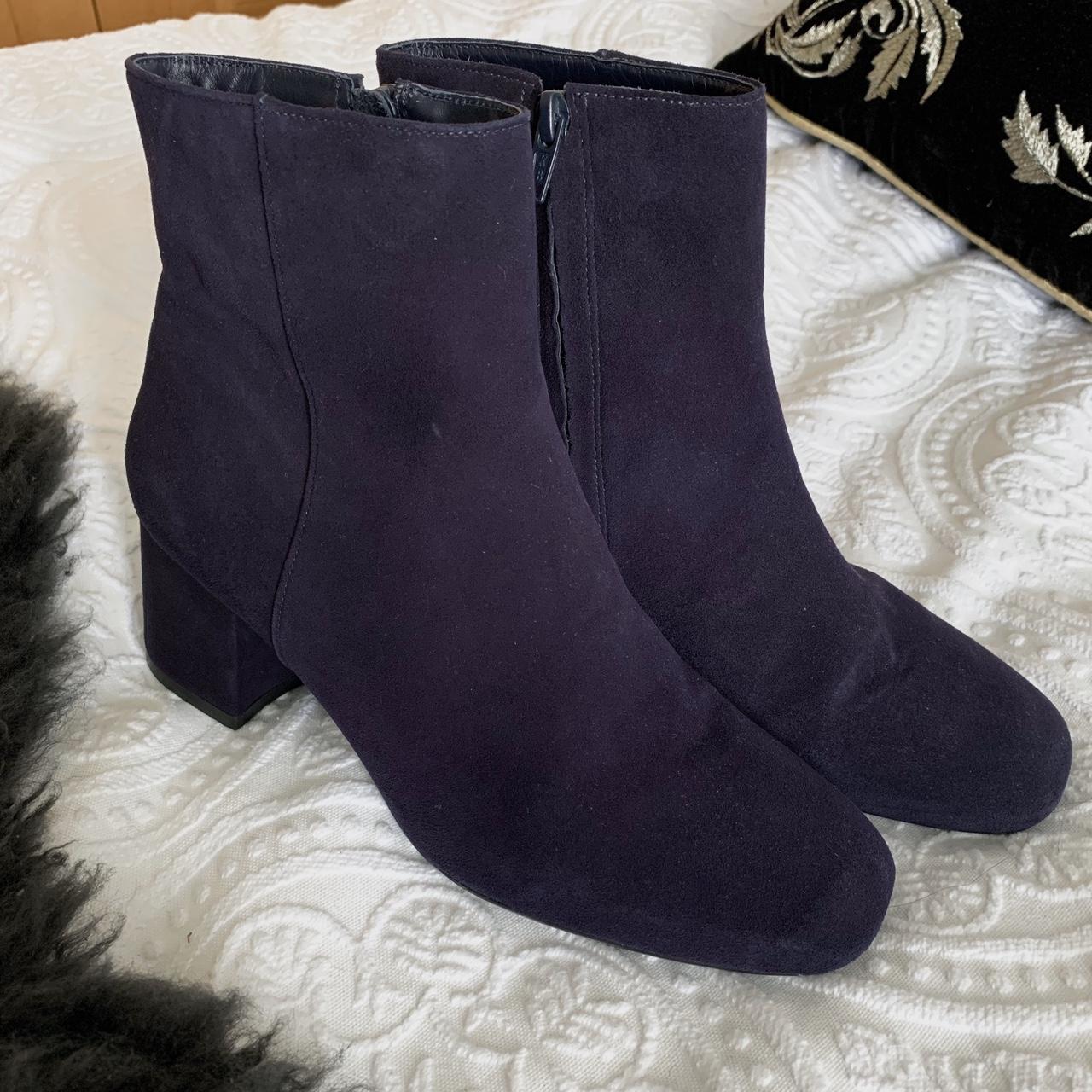 Purple 100% leather suede boots from Dune! Worn once... - Depop