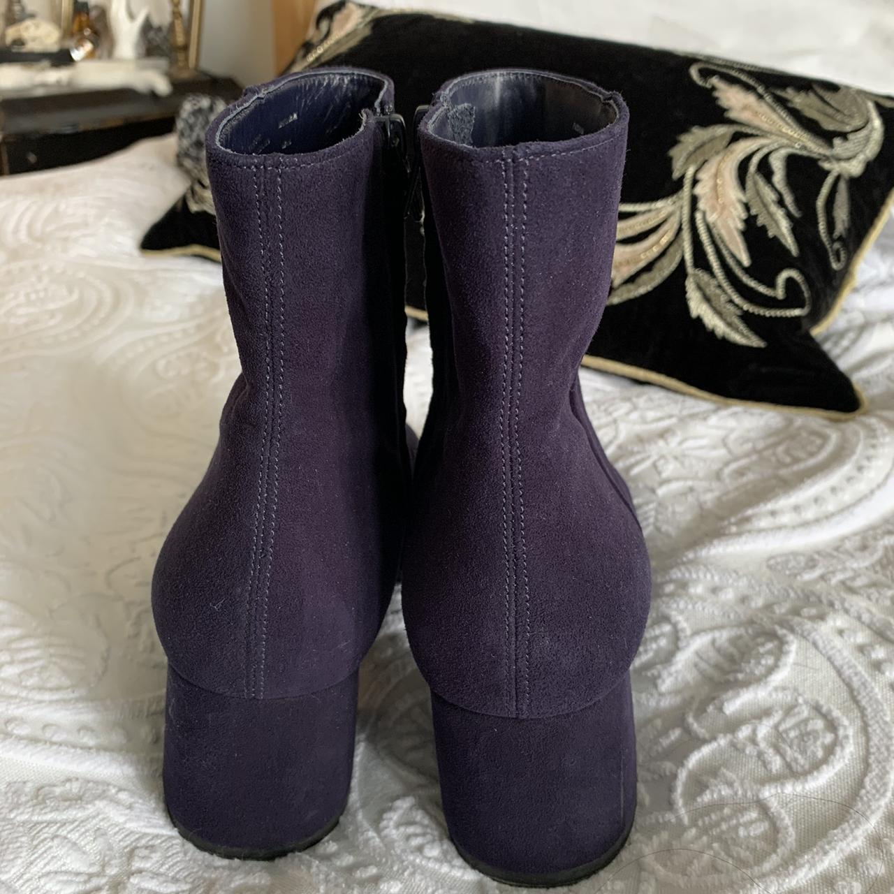 Purple 100% leather suede boots from Dune! Worn once... - Depop