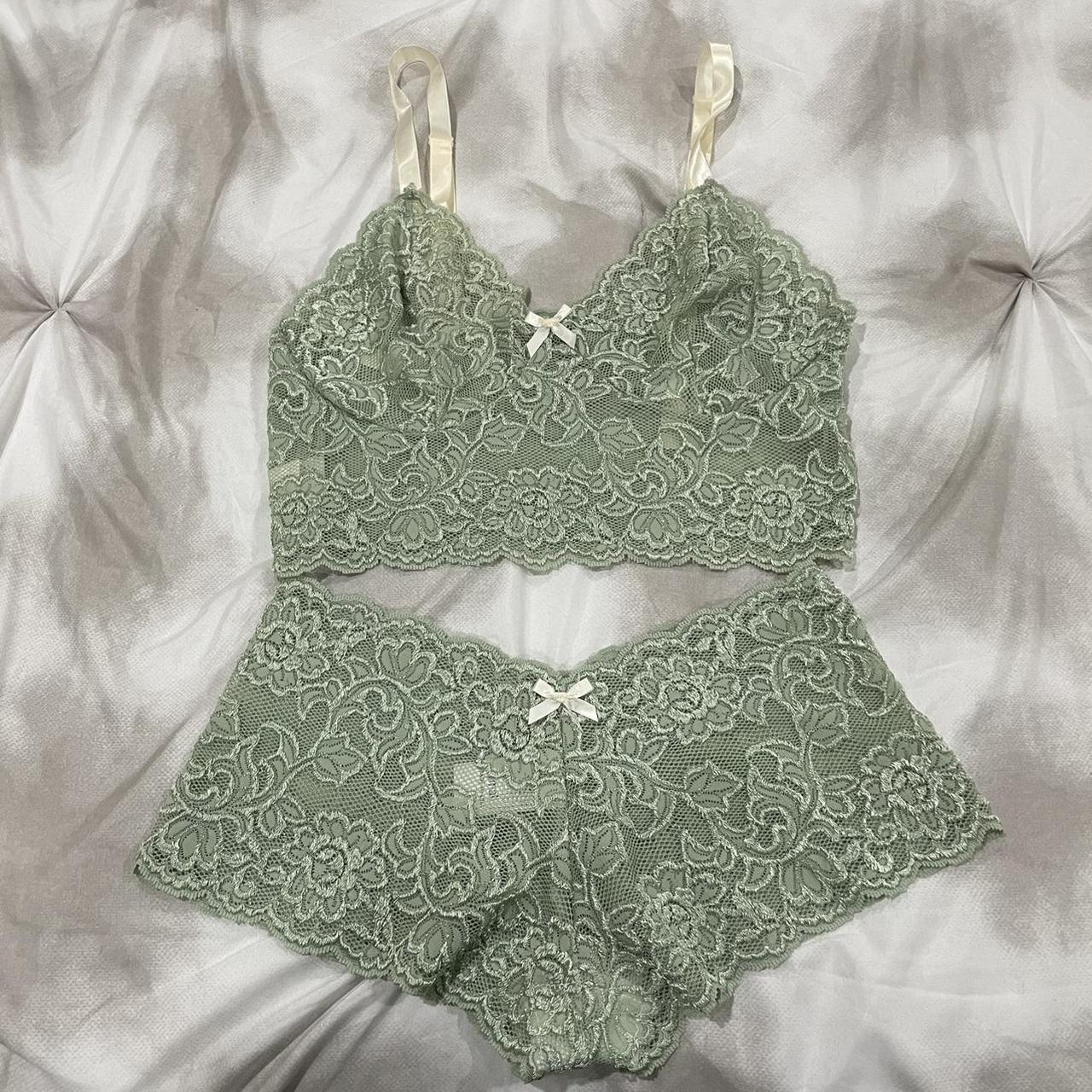 Doll Core Green Lace Cami Set See Through Cami And Depop