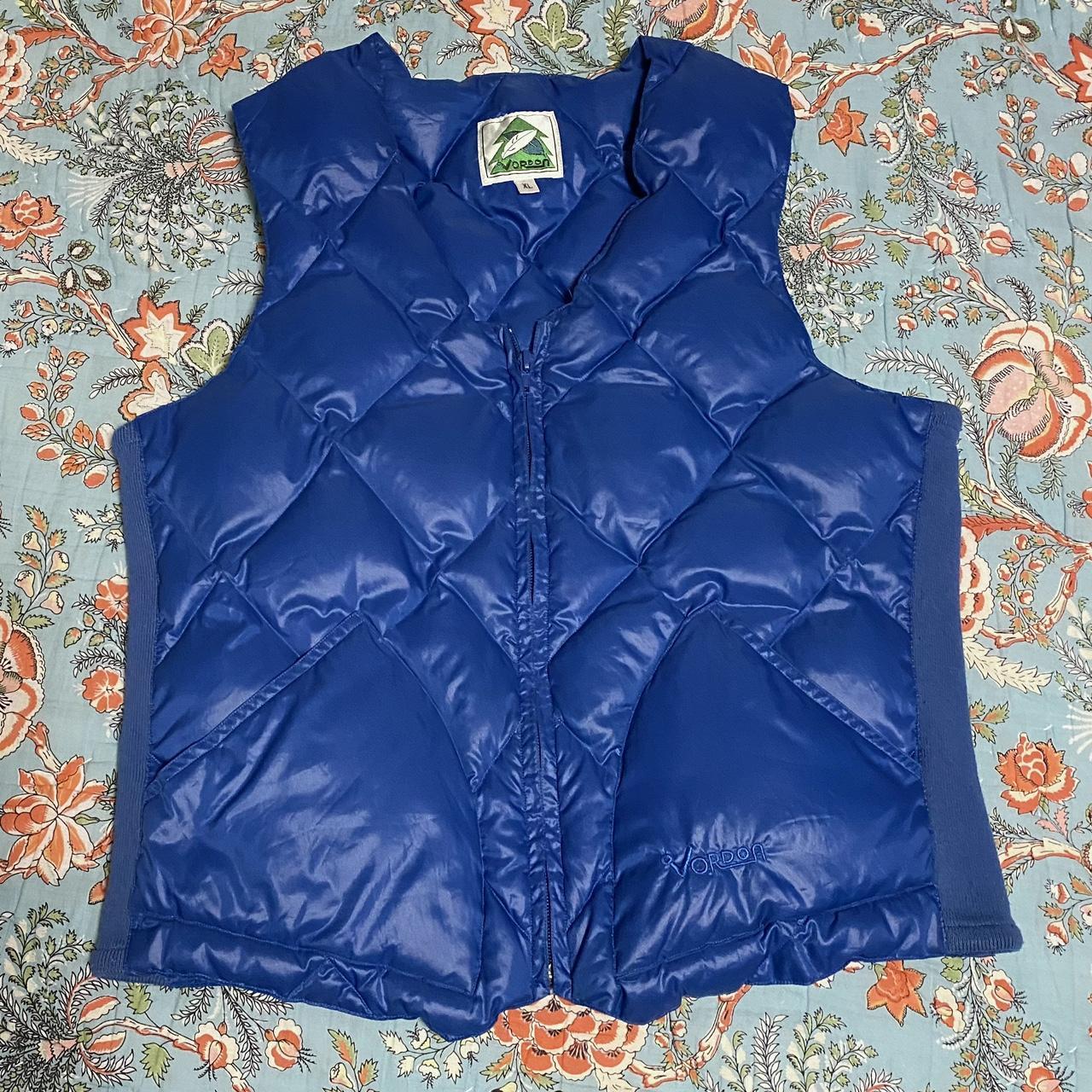 Vordon royal blue puffer vest diamond pattern with... Depop