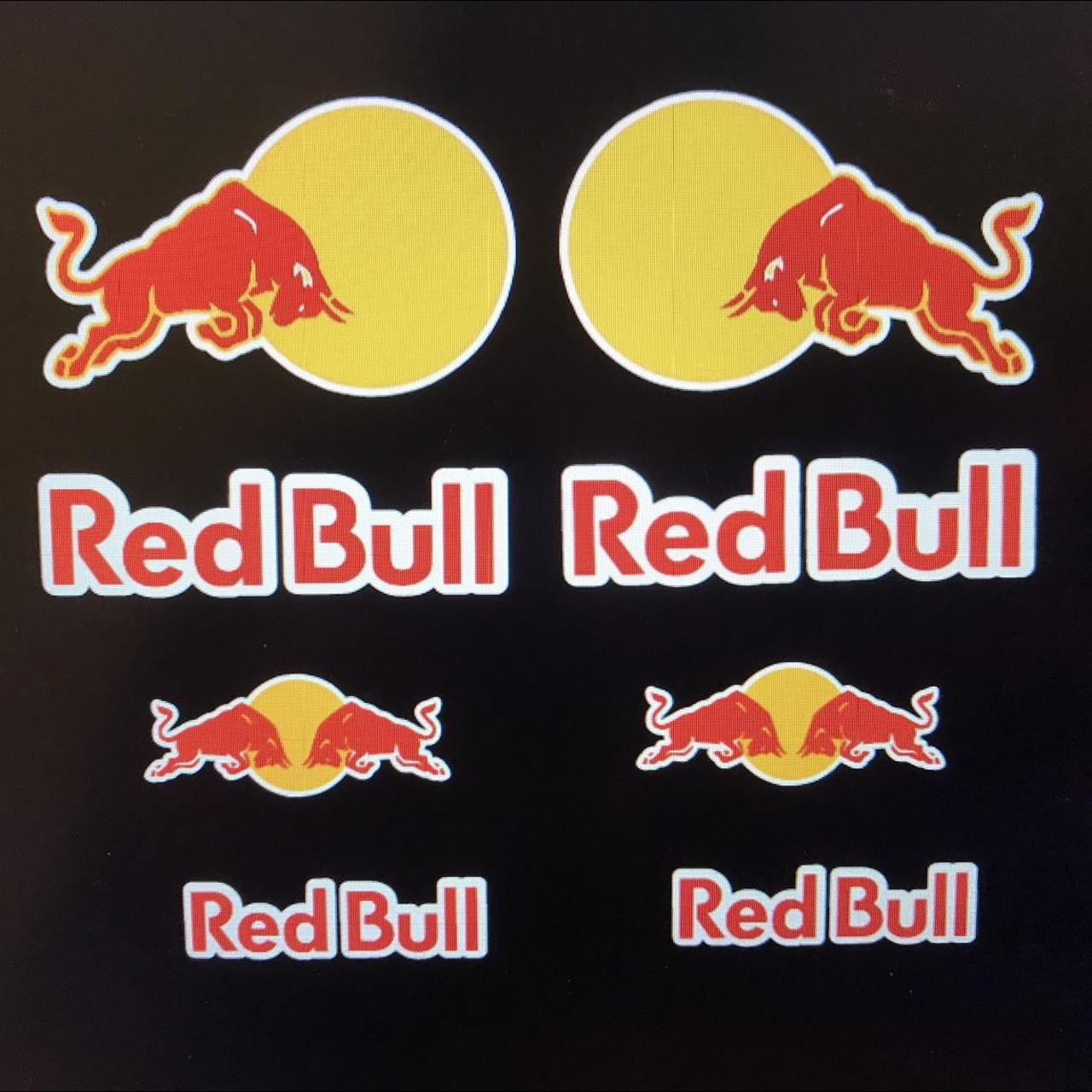 Red bull racing helmet stickers set of 8 4 x 12cm... - Depop