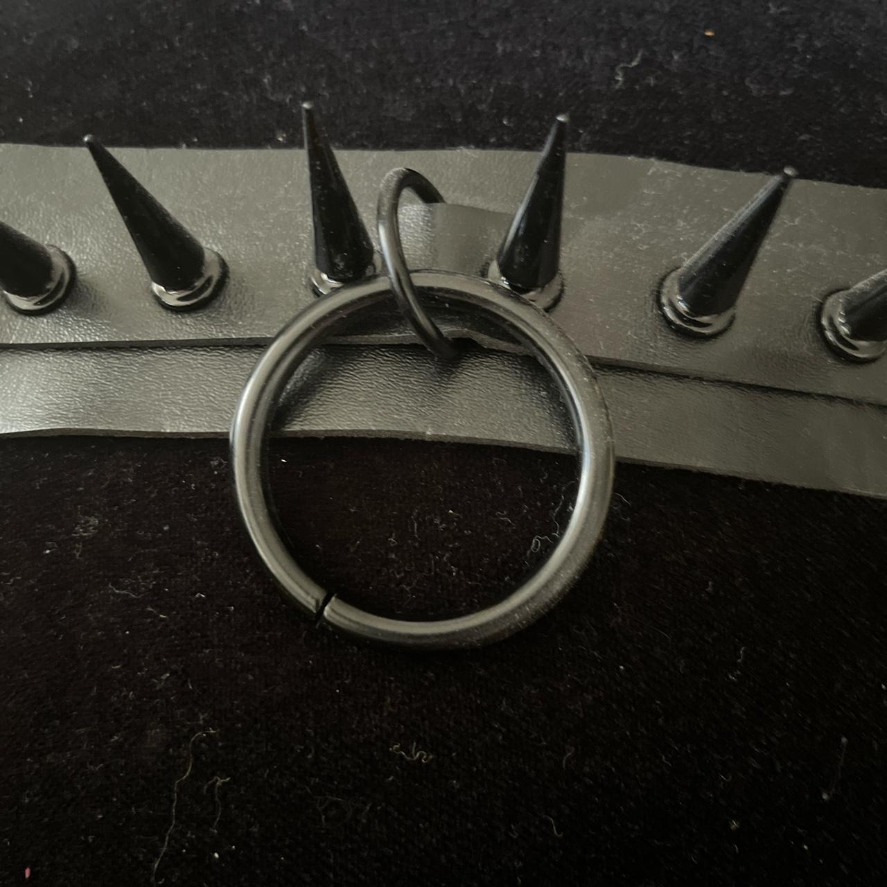 Solid black spiked collar, six size options, this is... Depop
