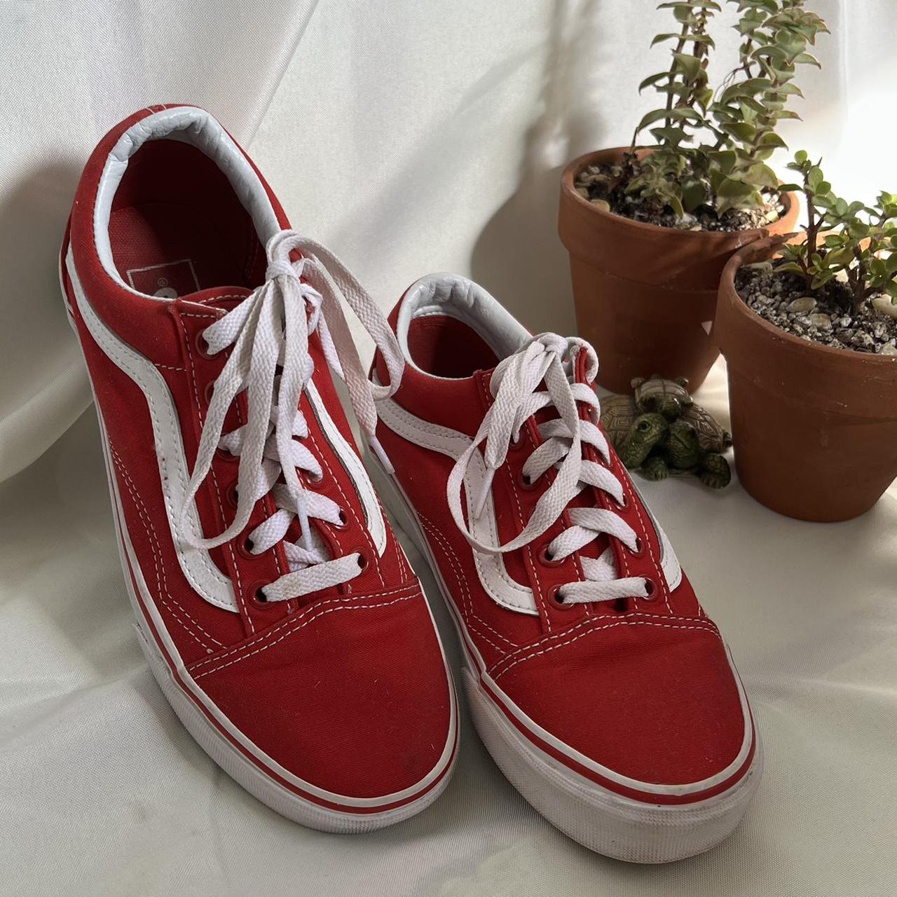 Vans old clearance skool red womens