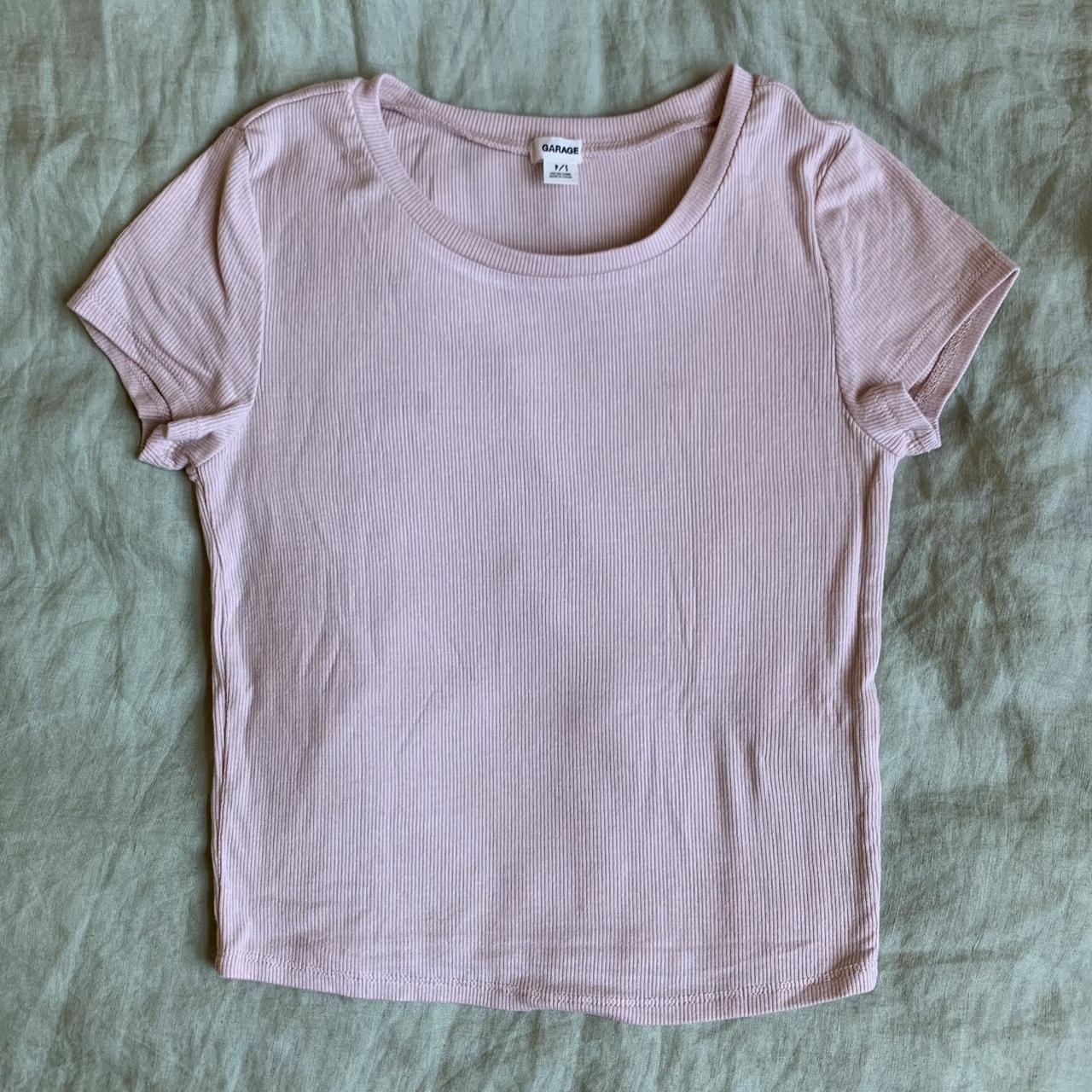 garage pink baby tee super soft and stretchy perfect... - Depop