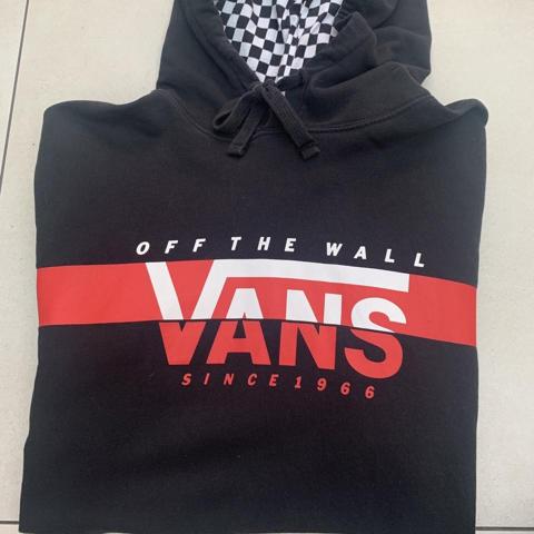 red and black vans hoodie