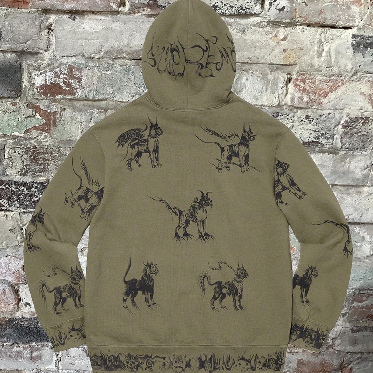 New Supreme Animal hoodie SS20, Light olive,
