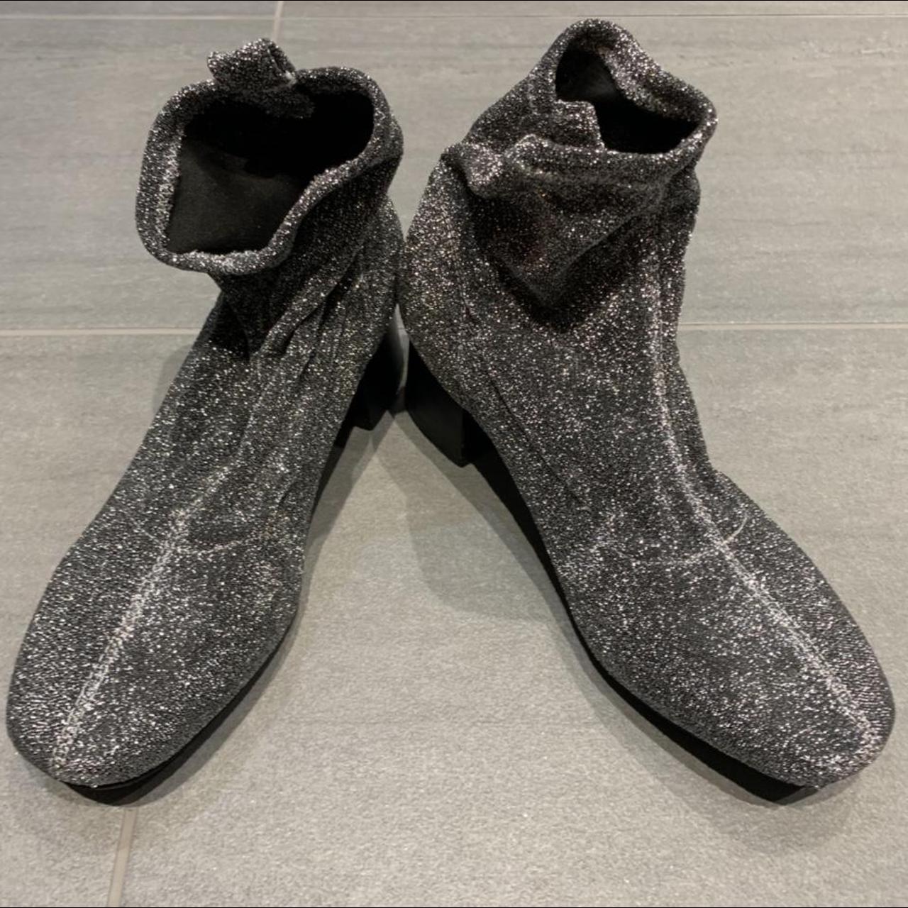 Silver sock Primark boots Size 3 block 2 inch heel.... Depop