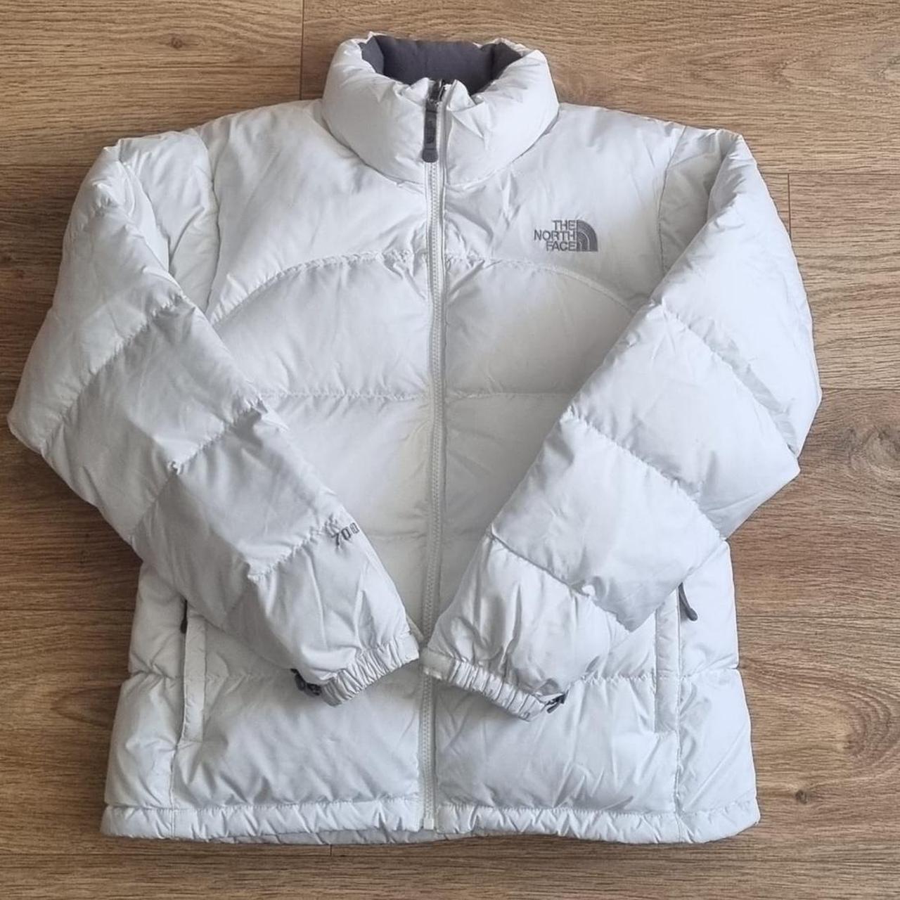 white puffer north face jacket