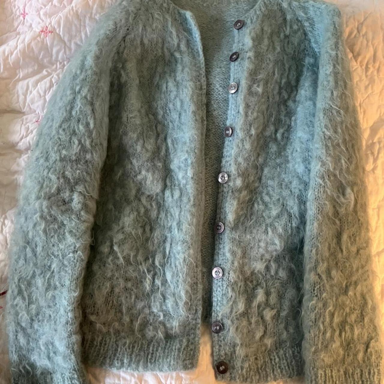 the cutest cozy baby blue furry cardigan!! reminds... - Depop
