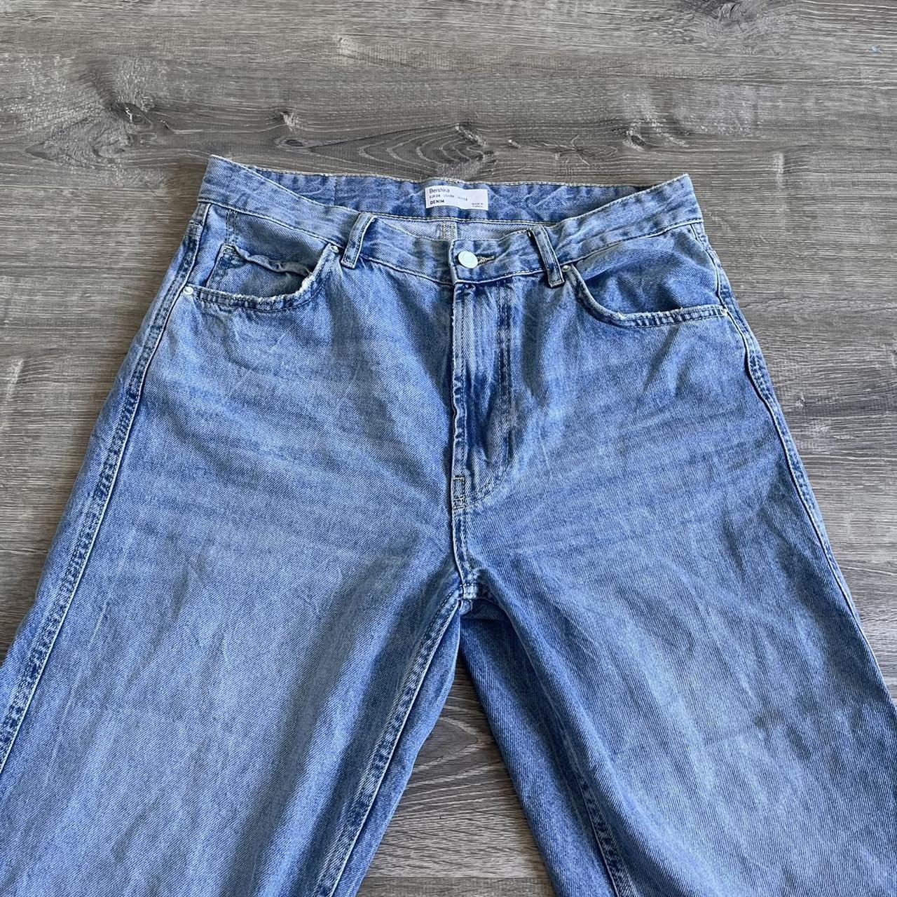 bershka “the baggy” wide leg denim!! tagged a size 6... - Depop