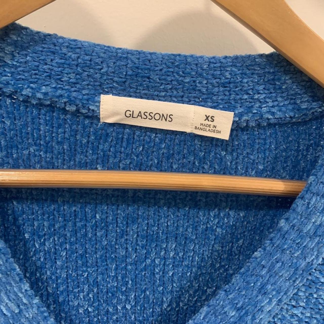 Glassons cropped bright blue chenille knit... - Depop