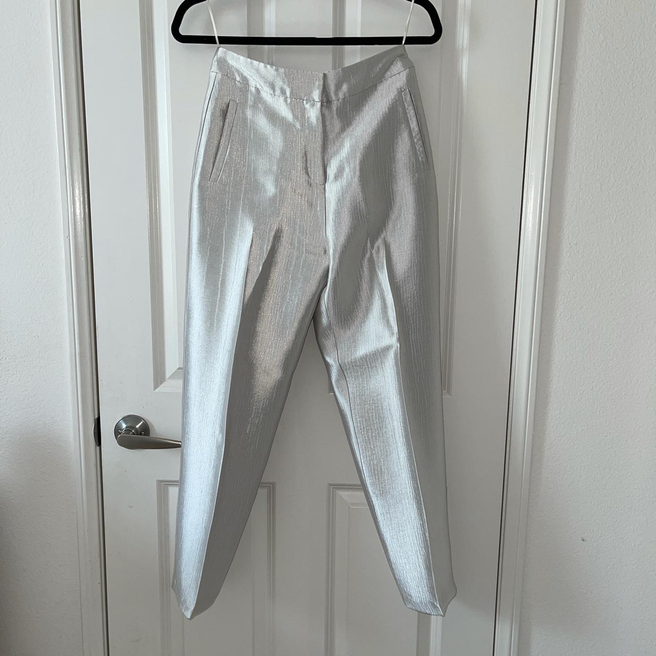 Topshop silver hot sale trousers