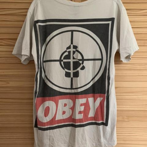 Obey X public enemy white t-shirt Rare white - Depop