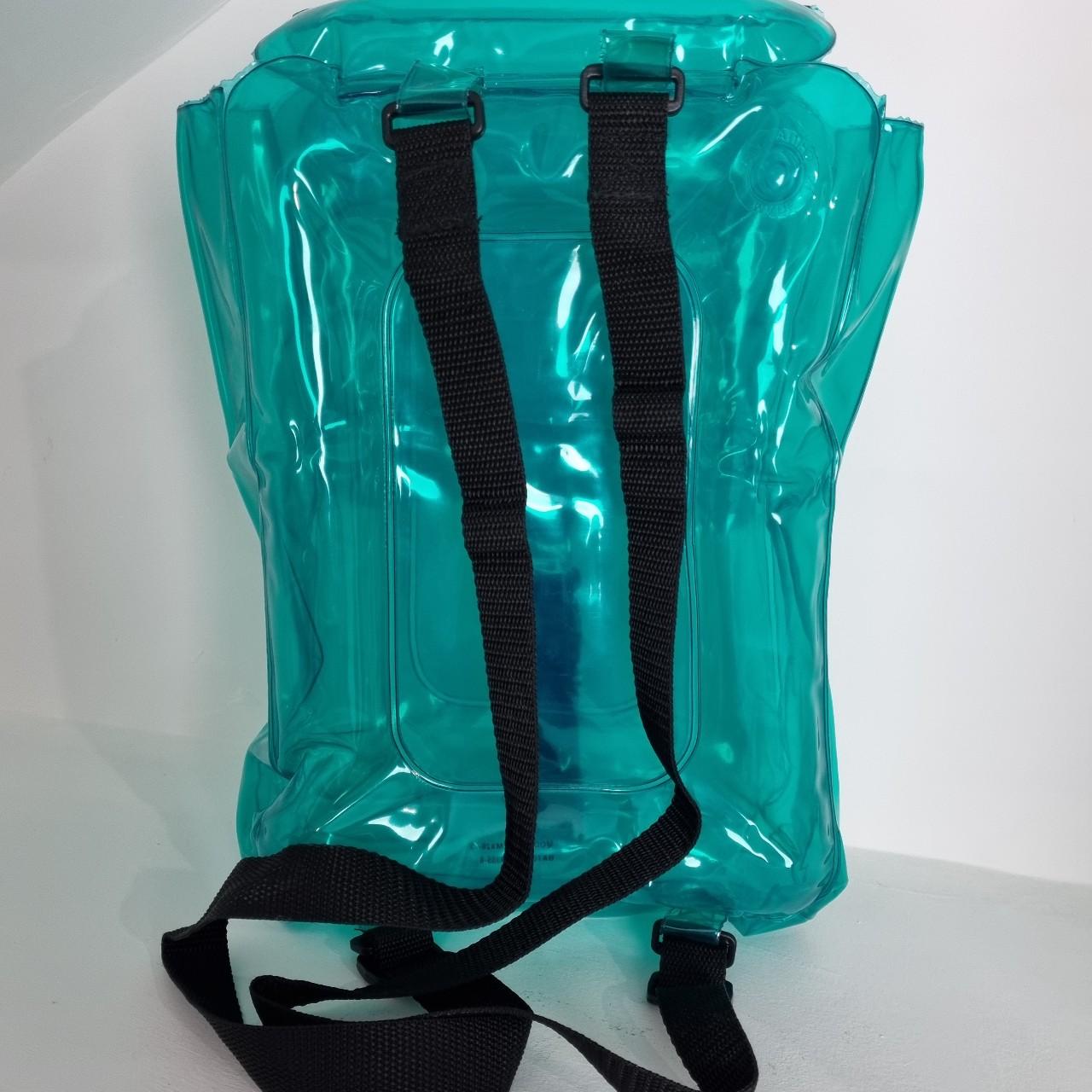 RETRO 1990s blow up pvc bubble backpack with black...