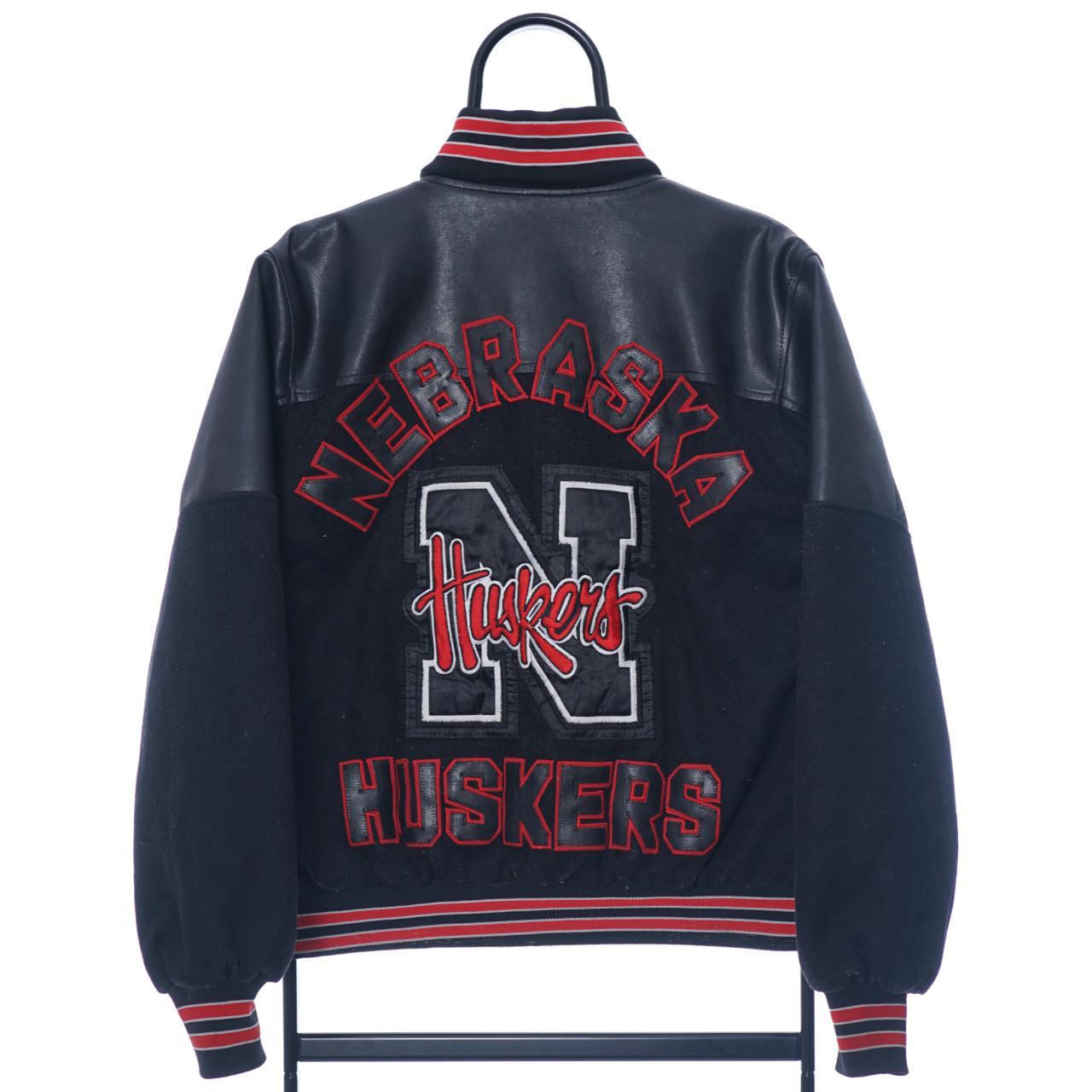 Vintage Nebraska Huskers Black NCAA Varsity... - Depop