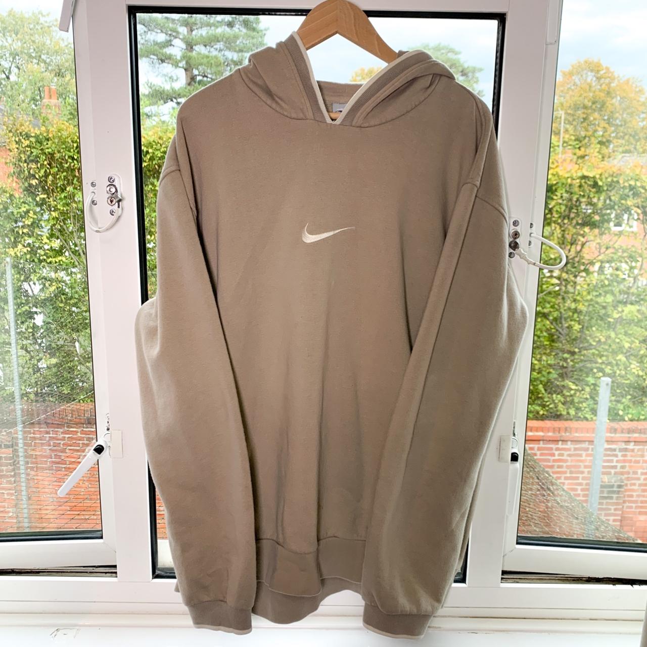 nike center swoosh hoodie brown