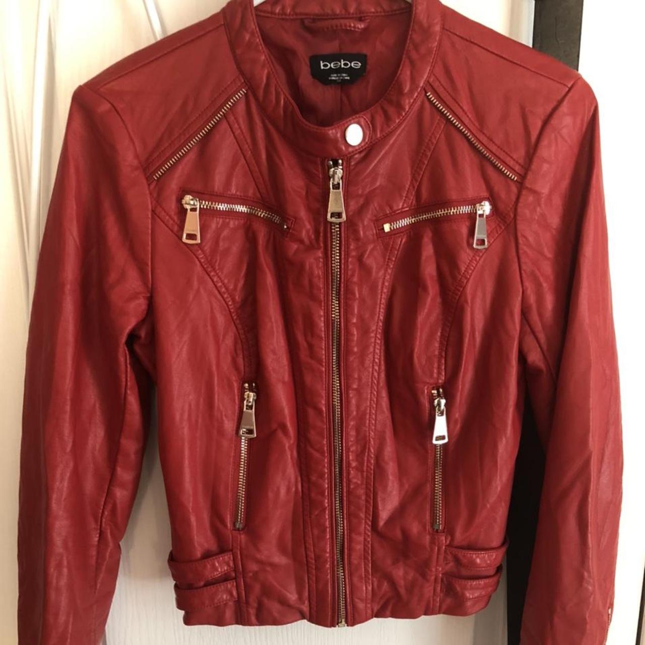 Bebe red leather jacket! My grandmother bought Depop