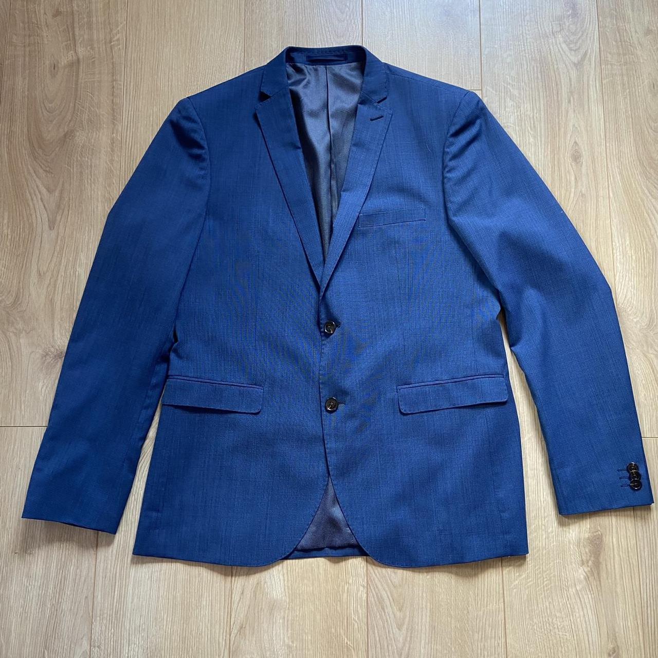 Mens blue single breasted blazer from Matinique with... - Depop