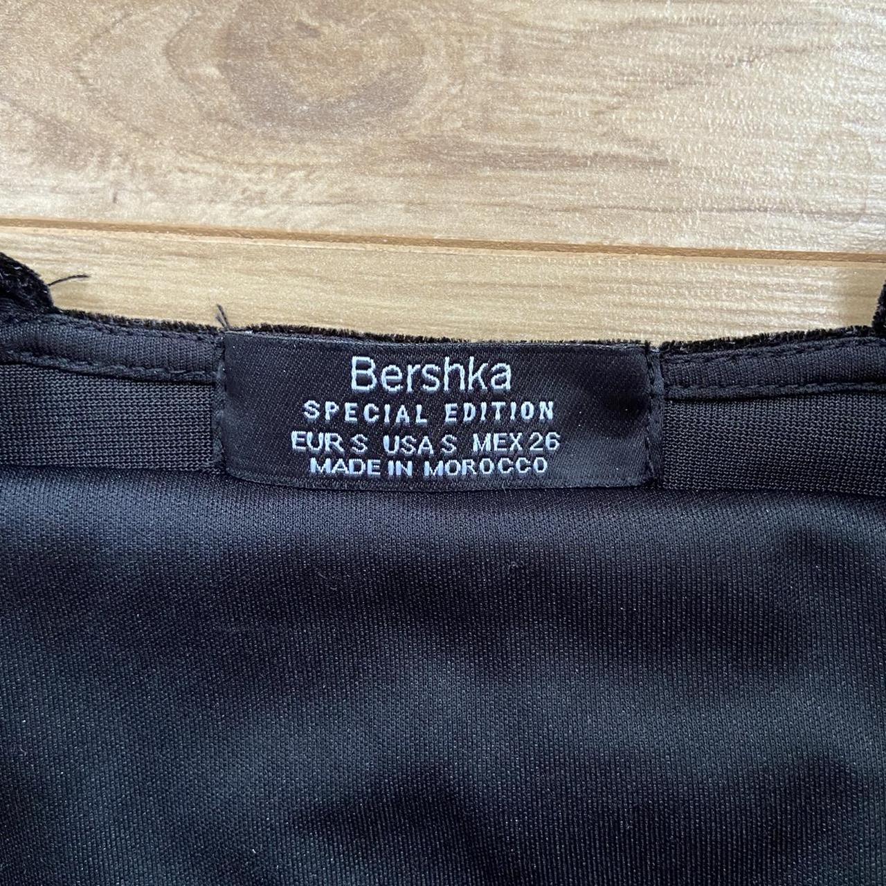 Black velvet feel glitter crop top with square neck... Depop