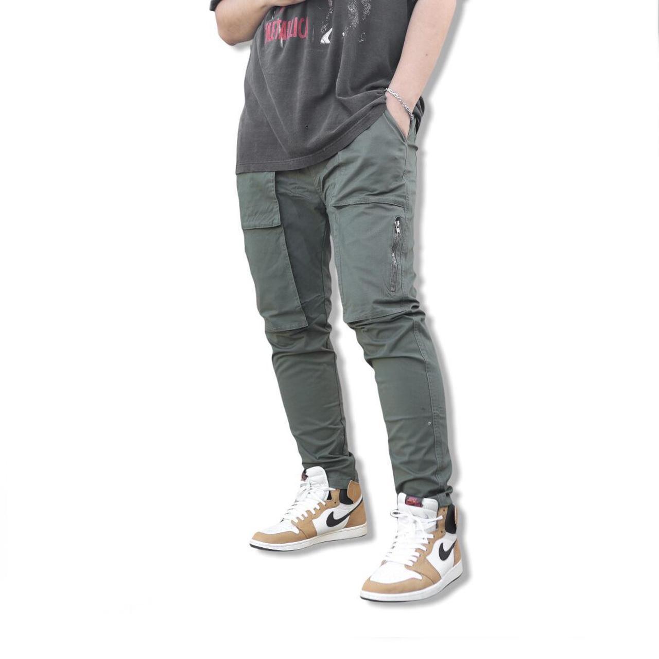 olive green slim fit cargo pants