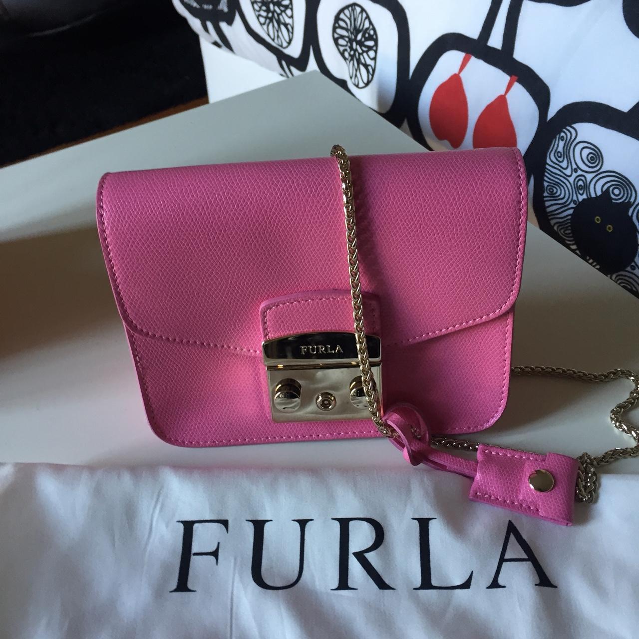 Furla metropolis mini rosa. furla bag Depop