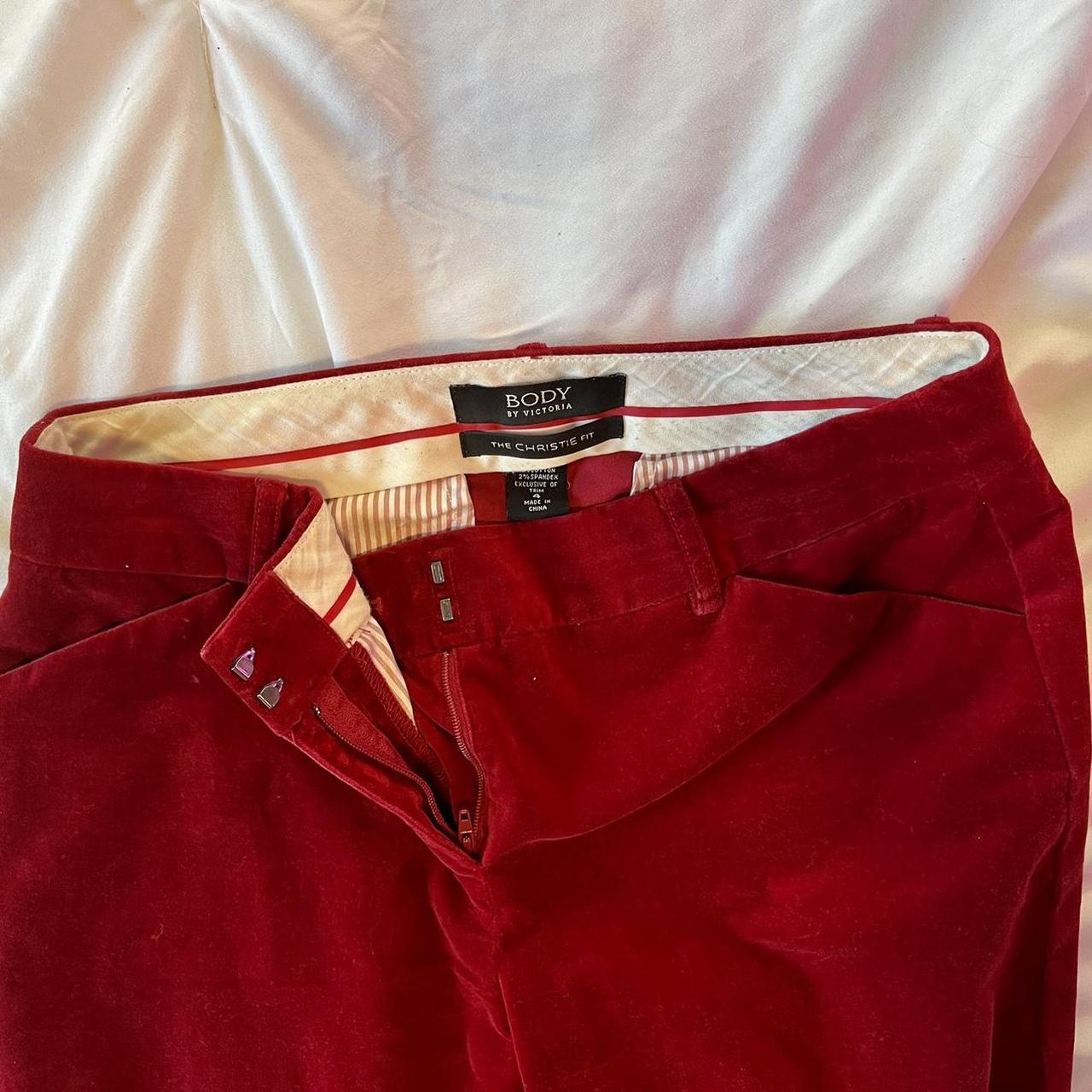 red velvet flare pants vintage BODY by victoria - Depop