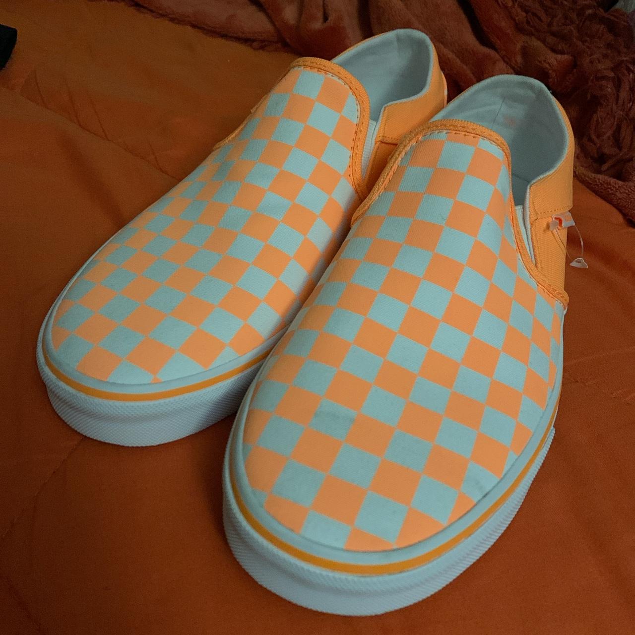 Orange checkered vans online