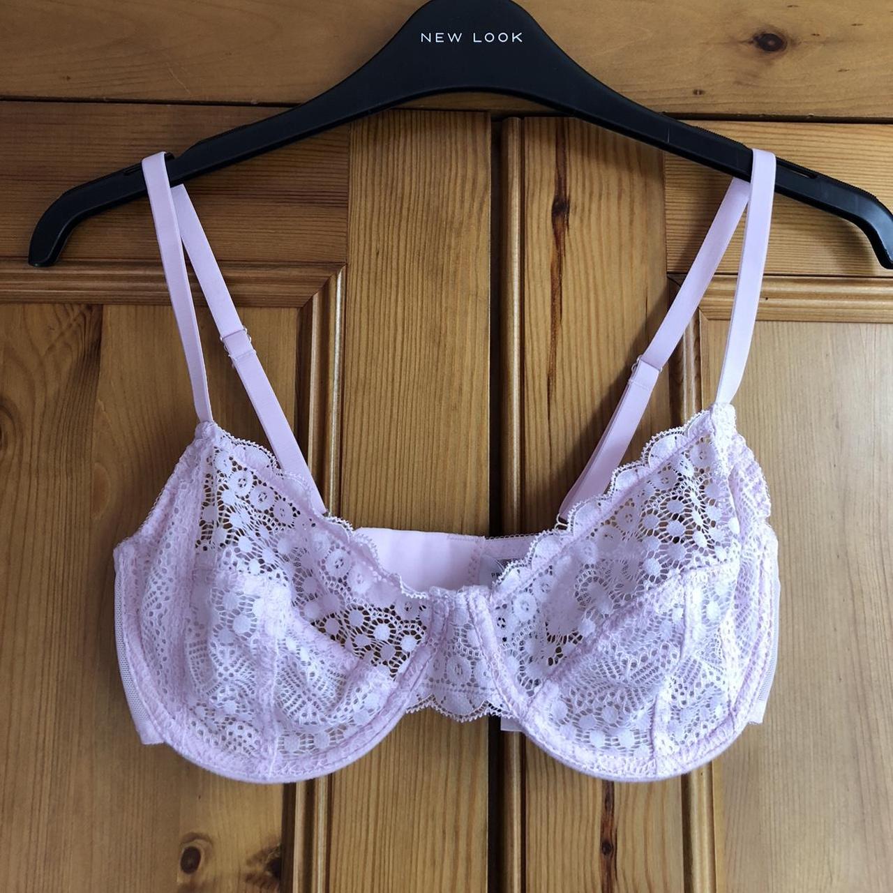 Primark pink lace bra Size 32D Never worn Depop