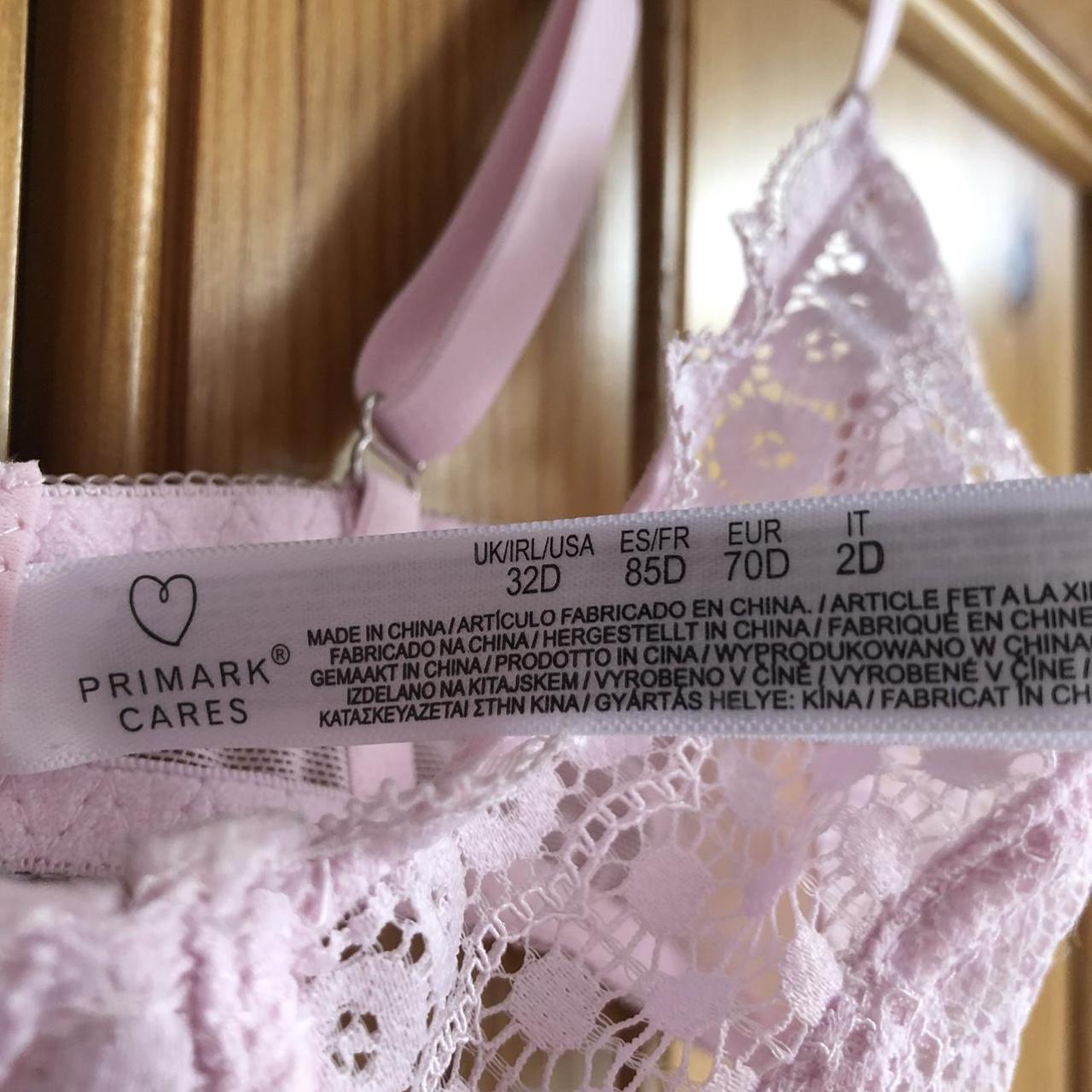 Primark pink lace bra Size 32D Never worn Depop