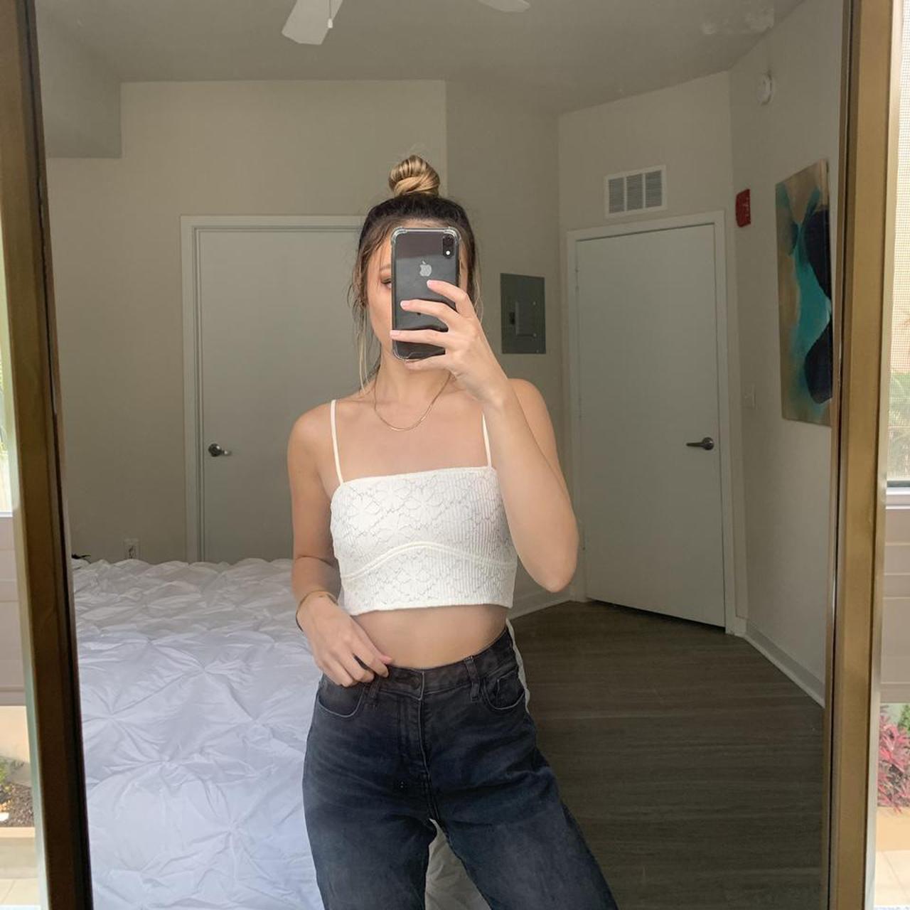 Zara White Cropped Tank Top Never worn! Cute and... Depop