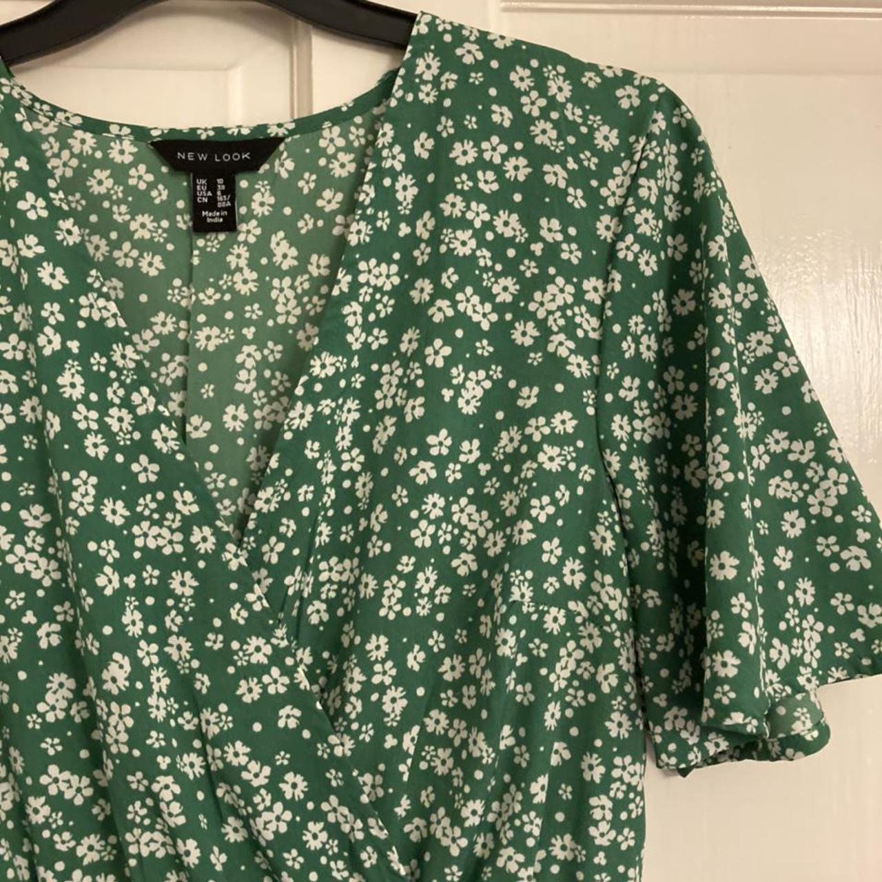 Cutest green floral wrap dress from new look. One of... - Depop