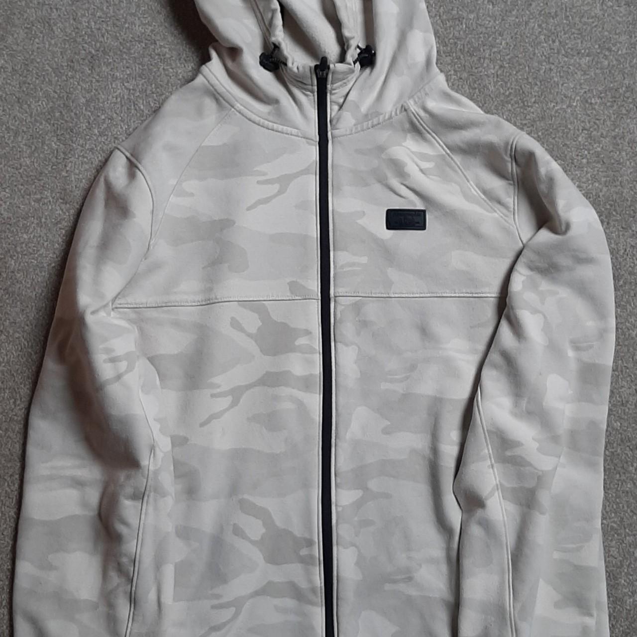 Abercrombie and Fitch white camouflage zip Depop