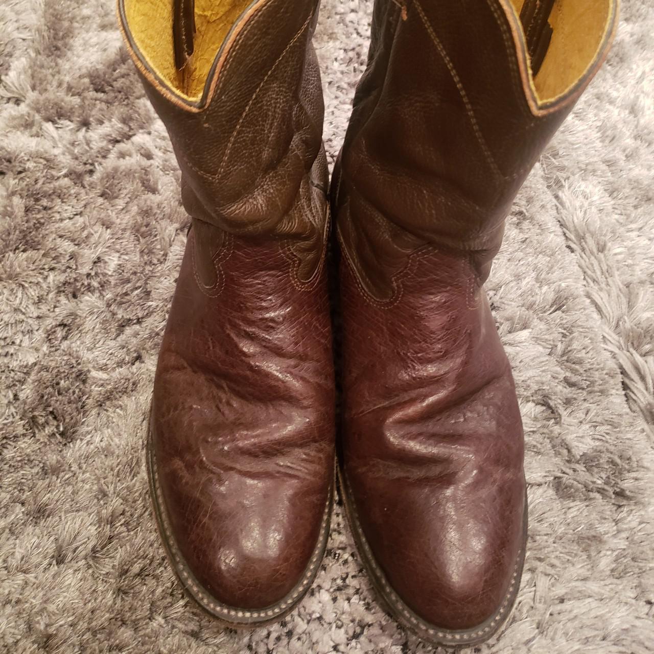 Cavenders Men's Cowboy Leather Boots Size 10.5 D Brown - Depop